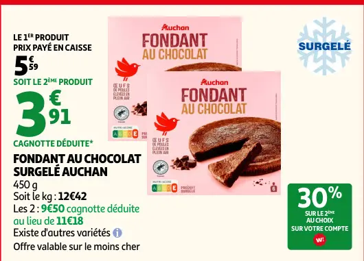Promotie: Fondant au chocolat surgelé