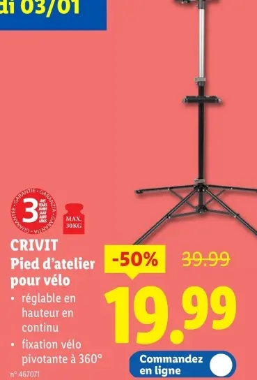 Offre: Pied d'atelier pour vélo