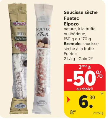 Offre: Saucisse sèche Fuetec