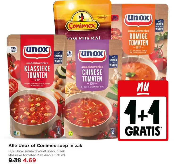 Aanbieding: Alle Unox of Conimex soep in zak