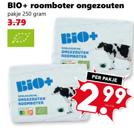 Aanbieding: BIO+ roomboter ongezouten