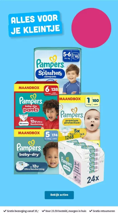 Aanbieding: Pampers Maandboxen en Babydoekjes