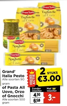 Aanbieding: Pesto, Pasta All Uovo, Orzo, or Gnocchi