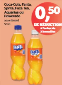 Offre: Coca-Cola, Fanta, Sprite, Fuze Tea, Aquarius ou Powerade