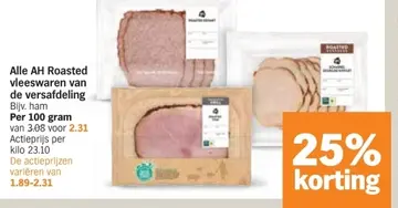 Aanbieding: Alle AH Roasted vleeswaren van de versafdeling