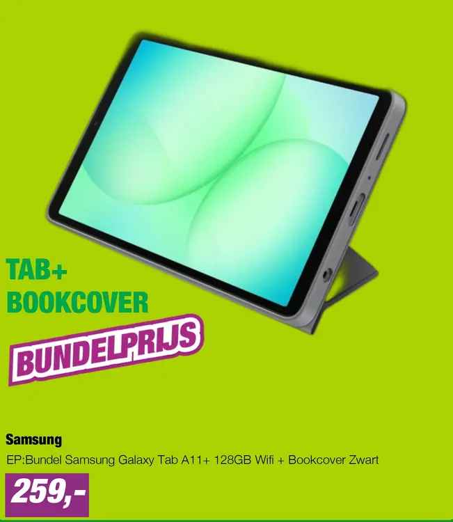 Aanbieding: EP:Bundel Samsung Galaxy Tab A11+ 128GB Wifi + Bookcover Zwart