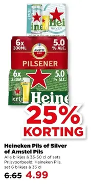 Aanbieding: Heineken Pils of Silver of Amstel Pils
