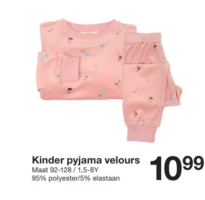 Promotie: Kinder pyjama velours