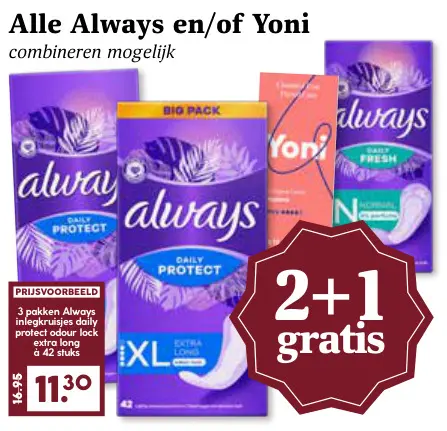 Aanbieding: Always en/of Yoni