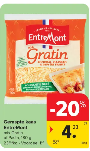Promotie: Geraspte kaas