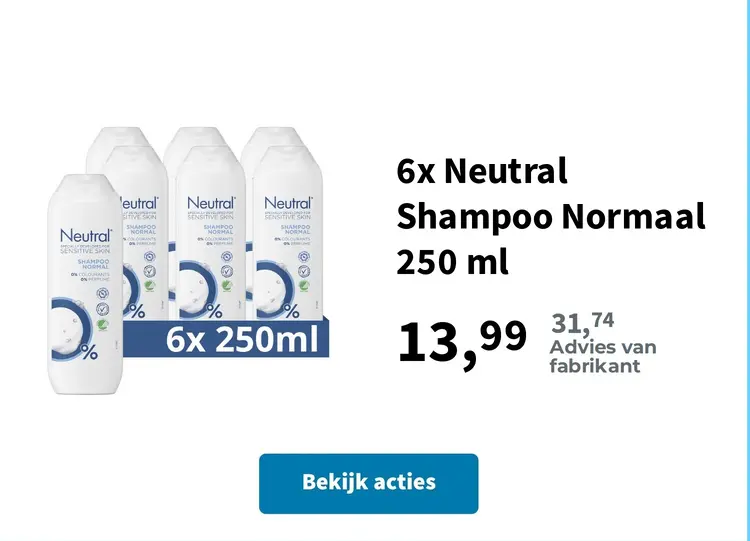 Promotie: 6x Neutral Shampoo Normaal 250 ml