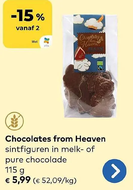 Aanbieding: sintfiguren in melk- of pure chocolade