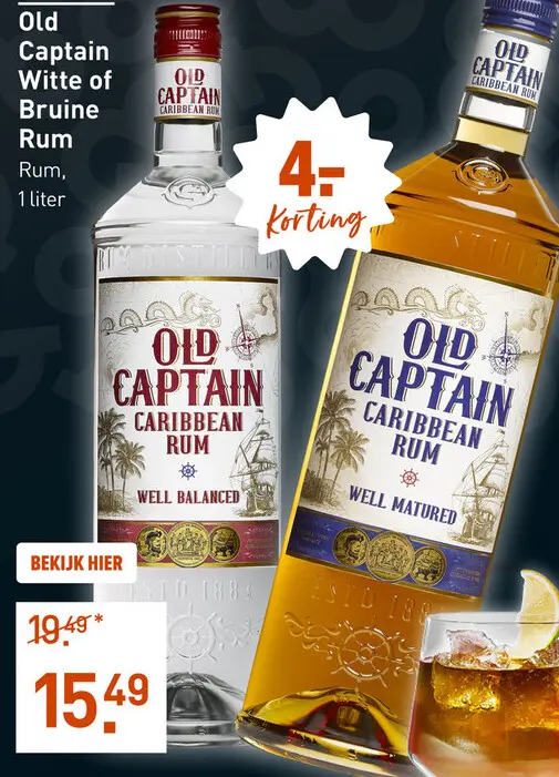 Aanbieding: Old Captain Witte of Bruine Rum
