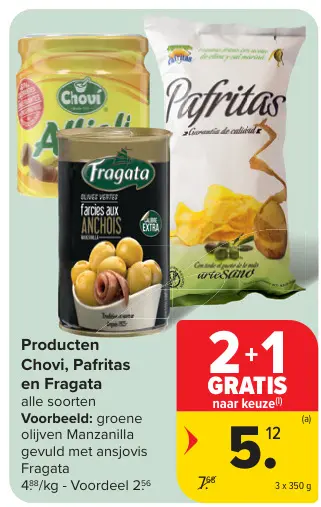 Promotie: Producten Chovi, Pafritas en Fragata