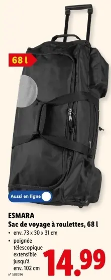 Offre: Sac de voyage à roulettes