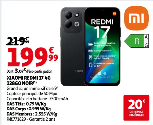Offre: RedMI 17 4g 128go noir