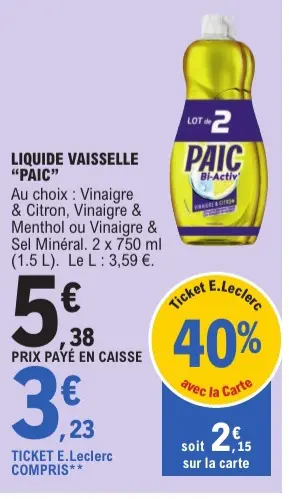 Offre: Liquide vaisselle