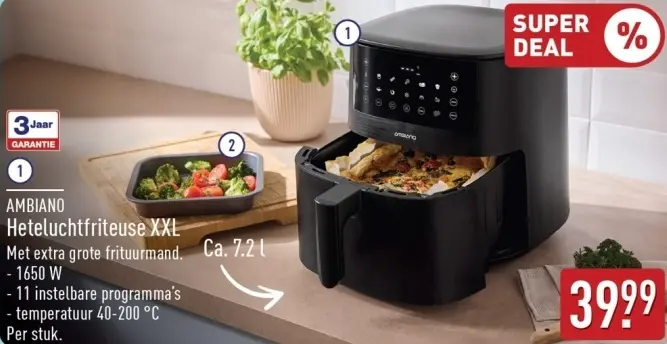 Aanbieding: Heteluchtfriteuse XXL