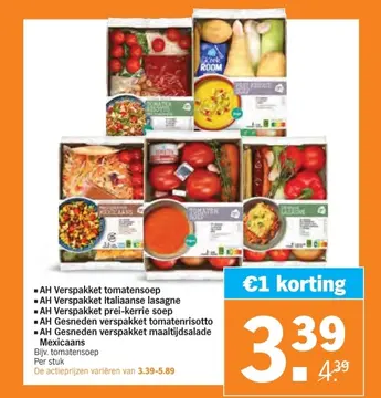 Aanbieding: AH Verspakket tomatensoep