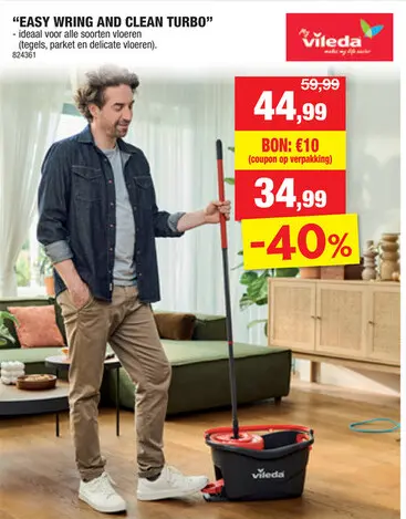 Promotie: Vileda Easy Wring & Clean Turbo met 2 navullingen