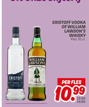 Aanbieding: Eristoff vodka of WILLIAM LAWSON'S whisky