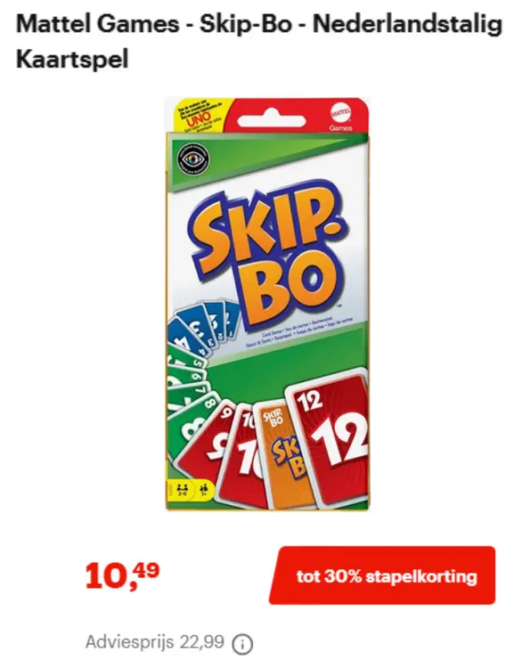 Aanbieding: Skip-Bo - Nederlandstalig Kaartspel