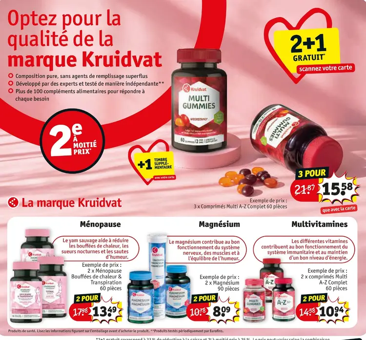 Offre: Compléments alimentaires Kruidvat