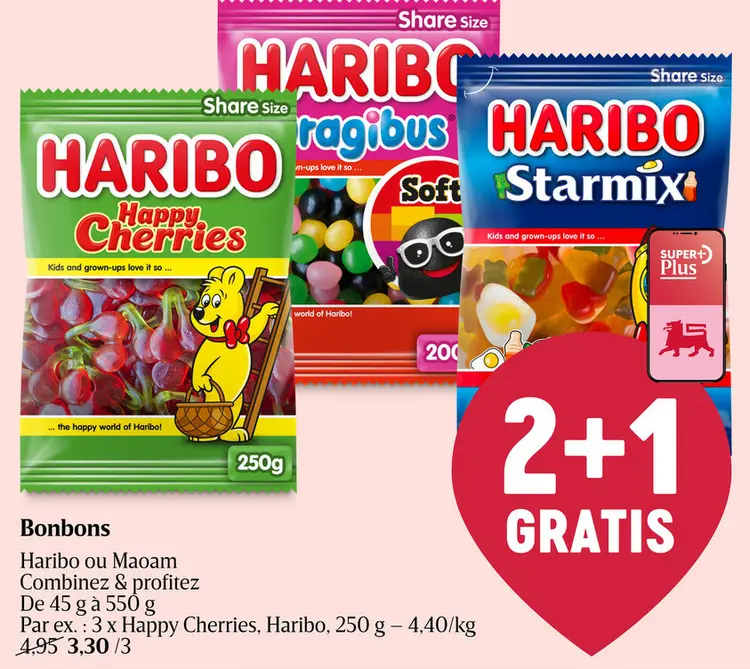 Offre: Bonbons Haribo ou Maoam