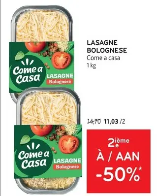 Offre: Lasagne bolognese