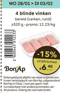 Promotie: 4 blinde vinken