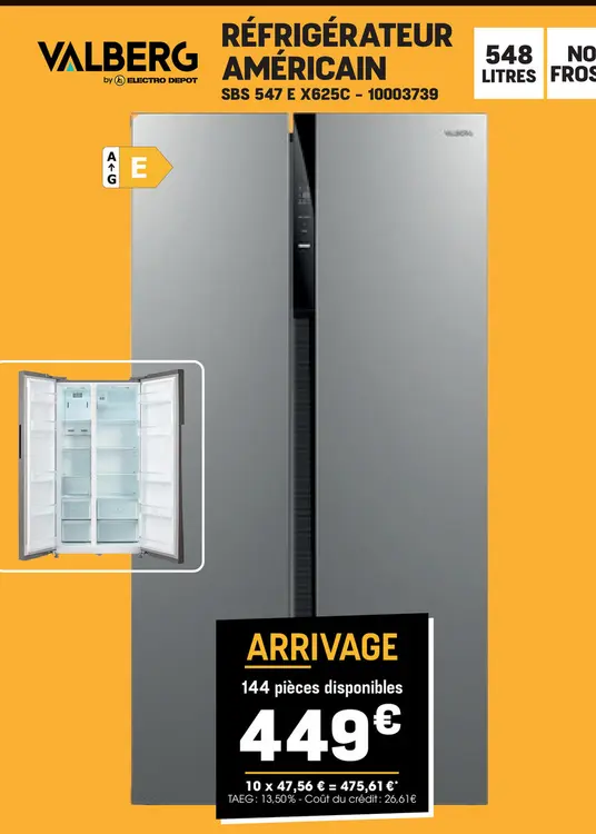 Offre: Réfrigérateur américain