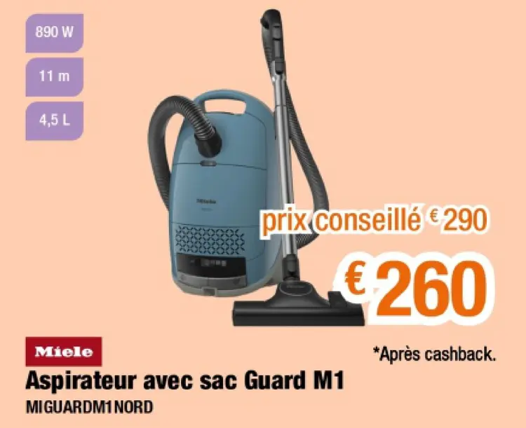 Offre: Aspirateur avec sac Guard M1