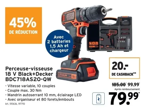 Offre: Perceuse-visseuse 18 V