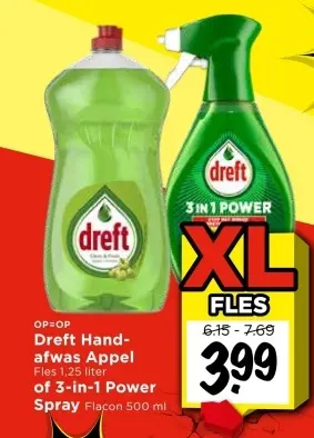 Aanbieding: Dreft Hand-afwas Appel of 3-in-1 Power Spray
