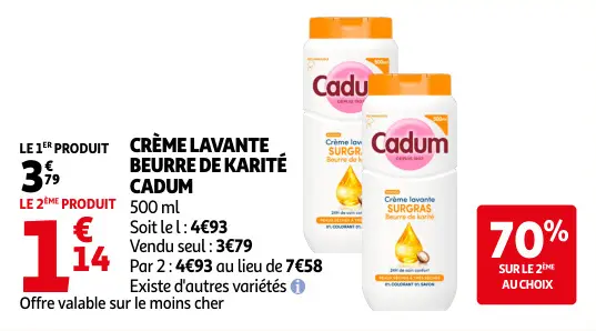 Promotie: Crème lavante beurre de karité