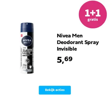 Aanbieding: Nivea Men Deodorant Spray Invisible