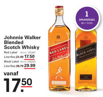 Aanbieding: Johnnie Walker Blended Scotch Whisky Red Labe