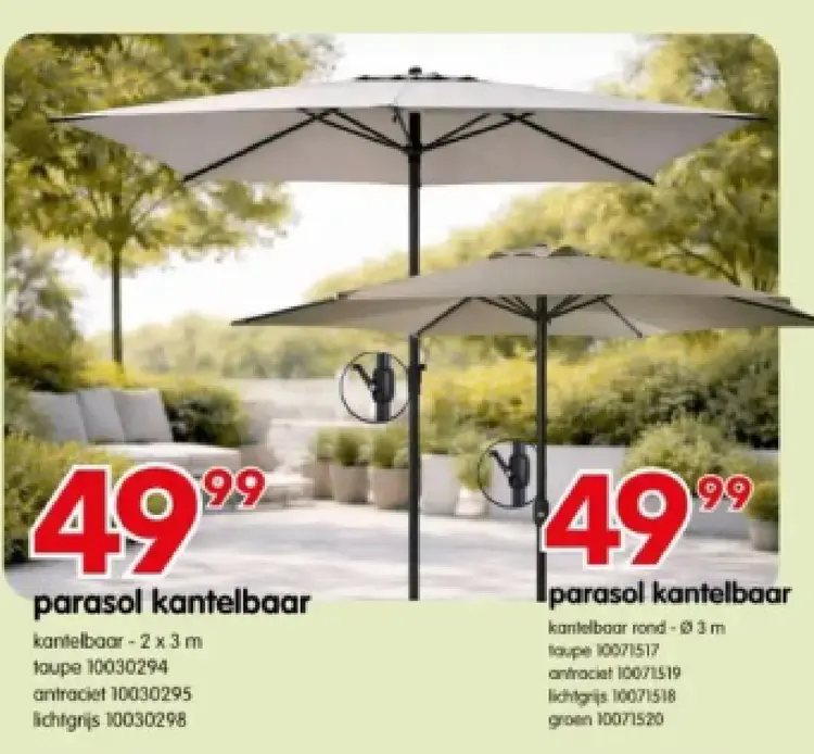Promotie: parasol kantelbaar