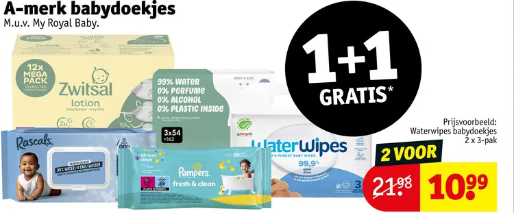 Aanbieding: A-merk babydoekjes