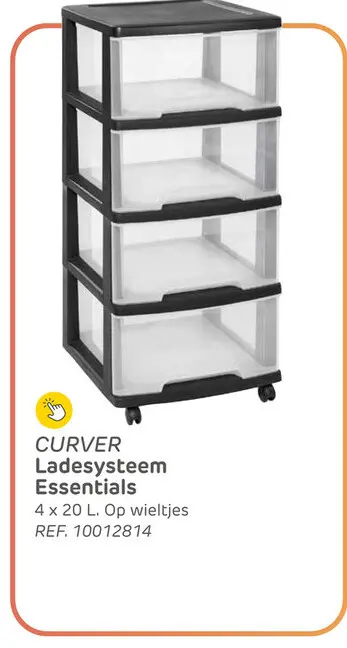 Promotie: Curver essentials ladesysteem - 4x20l incl. Wielen
