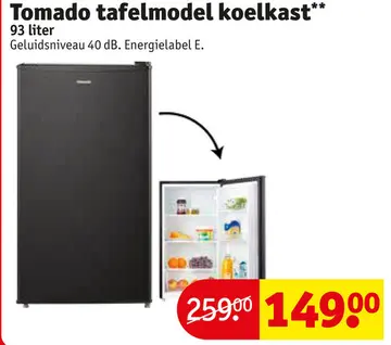 Aanbieding: Tomado tafelmodel koelkast