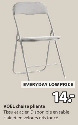 Offre: VOEL chaise pliante