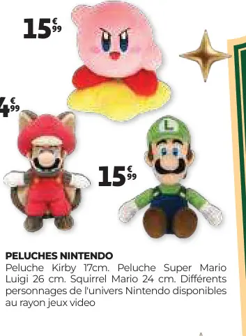 Offre: Peluches Nintendo / sac à dos fashion Pokémon