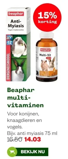 Aanbieding: Multivitaminen voor konijnen, knaagdieren en vogels