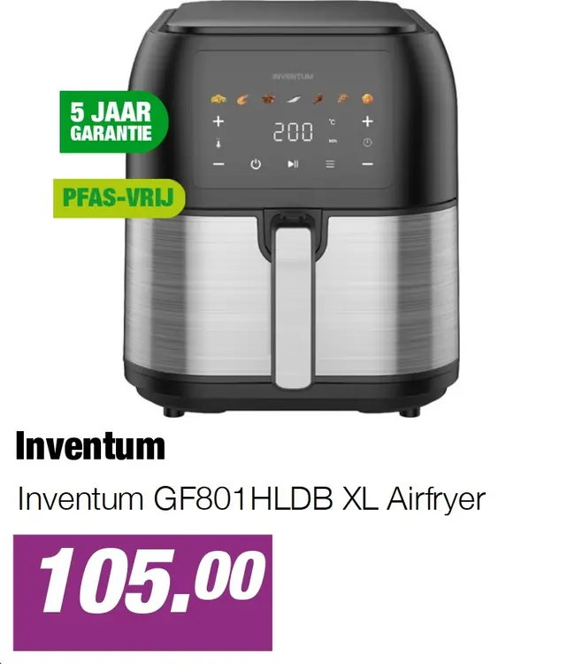 Aanbieding: Inventum GF801HLDB XL Airfryer