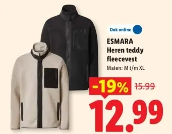 Aanbieding: ESMARA Heren teddy fleecevest