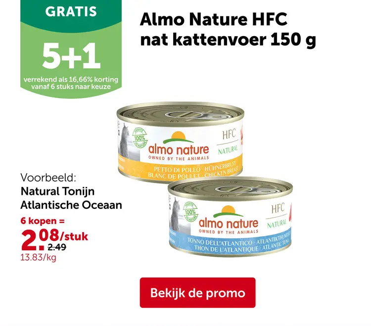 Promotie: Almo Nature HFC nat kattenvoer