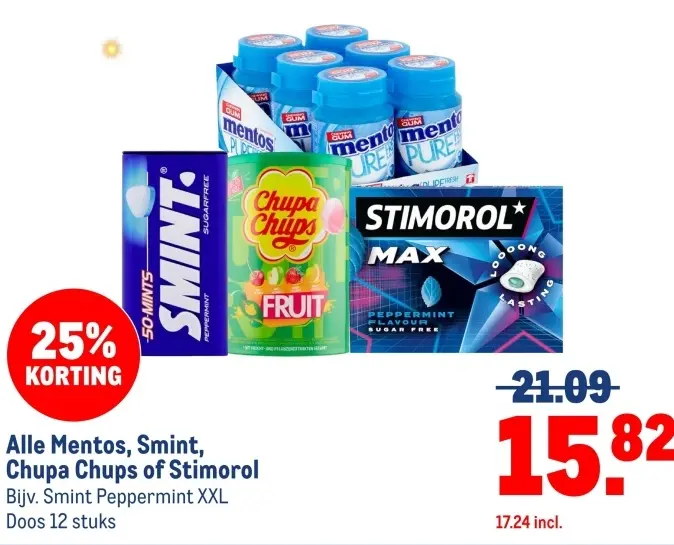 Aanbieding: Mentos, Smint, Chupa Chups of Stimorol