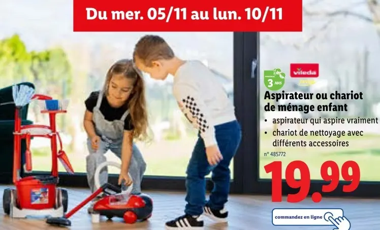 Offre: Aspirateur ou chariot de ménage enfant