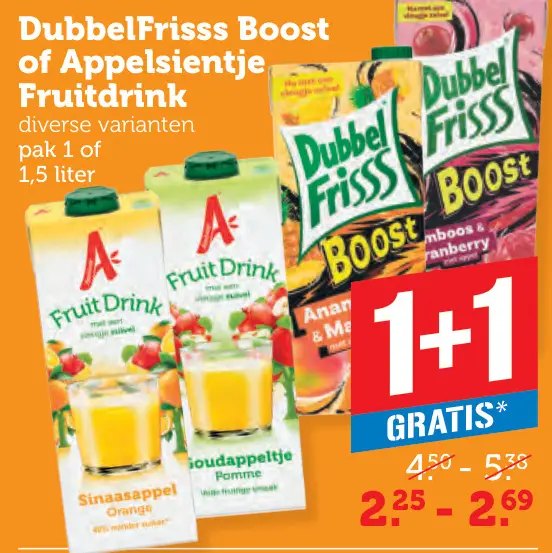 Aanbieding: Boost of Appelsientje Fruitdrink